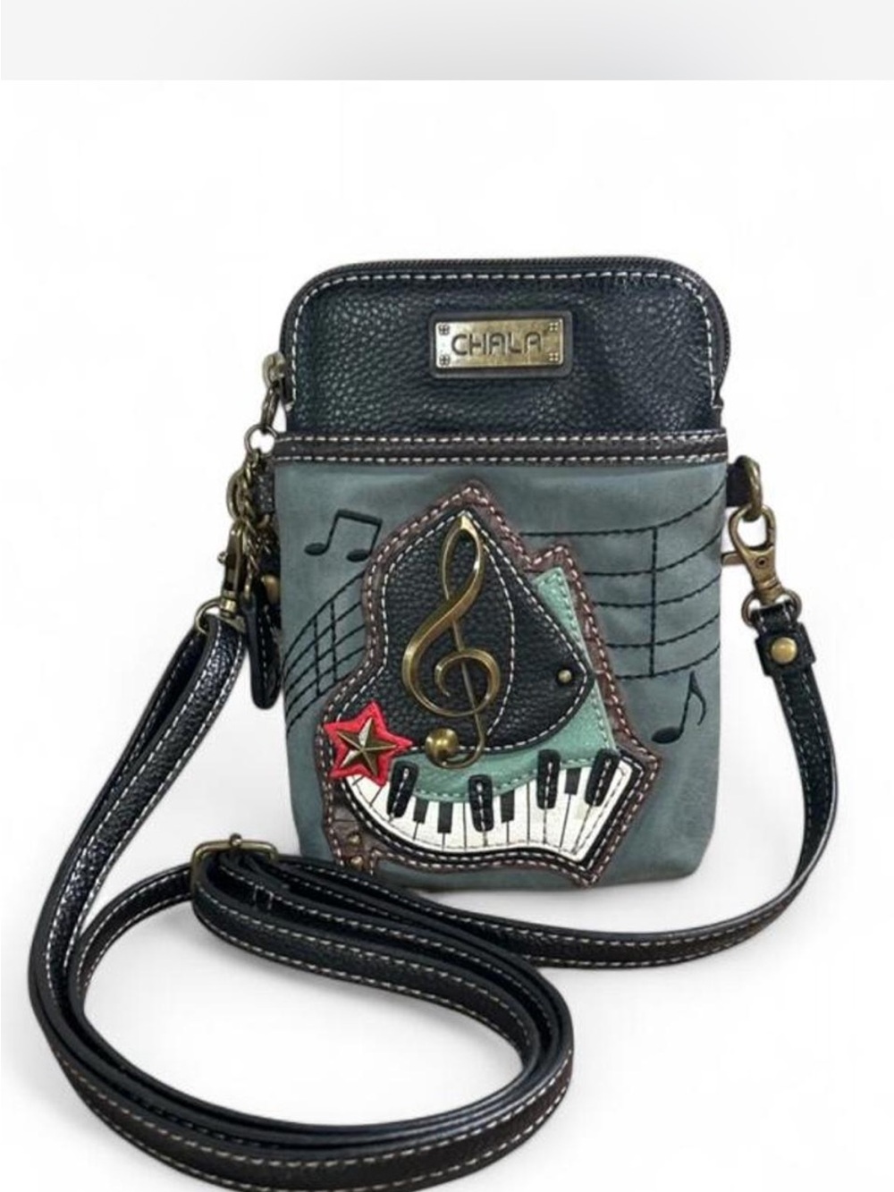Chala Gray & Black Musical Crossbody Bag